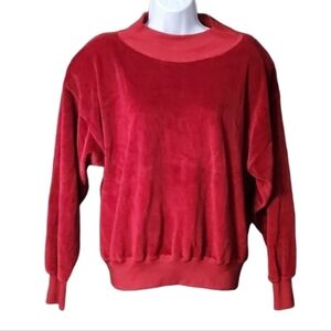 Nancy Heller Red Velour Velvet Swearshirt